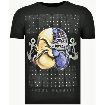 Local Fanatic T-shirt Korte Mouw  Iron Man Popeye Rhinestone