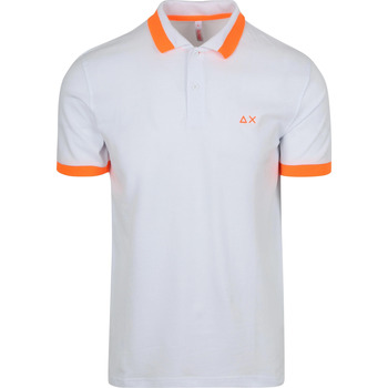 Sun68 T-shirt  Poloshirt Big Stripe Fluo Wit