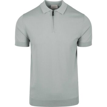 Suitable T-shirt  Knitted Half Zip Polo Dusty Grey