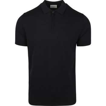 Suitable T-shirt  Knitted Half Zip Polo Navy