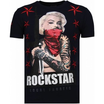 Local Fanatic T-shirt Korte Mouw  Marilyn Rockstar Rhinestone