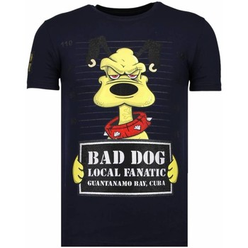 Local Fanatic T-shirt Korte Mouw  Bad Dog Rhinestone