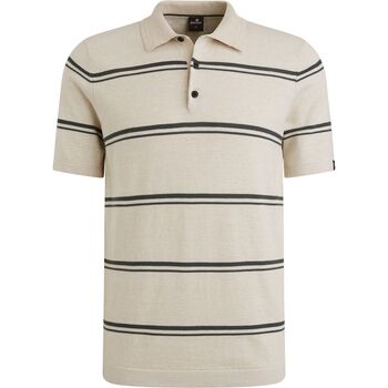 Vanguard T-shirt  Knitted Poloshirt Streep Beige