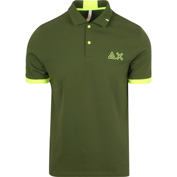 Sun68 T-shirt  Poloshirt Logo Fluo Army Groen
