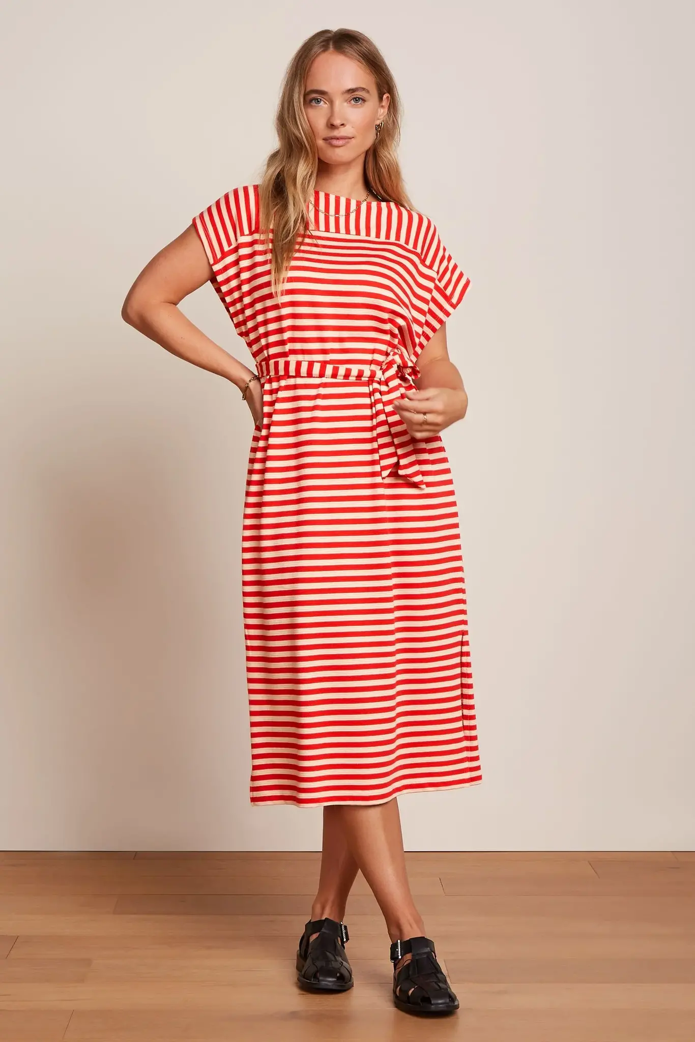 King Louie Vera dress chopito stripe 09709 fire red