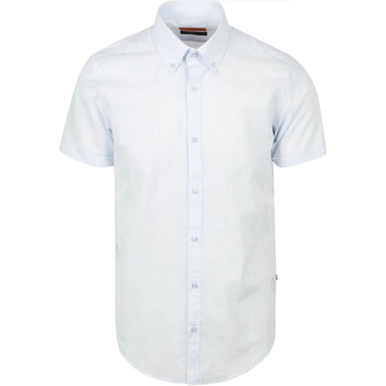 Suitable Overhemd Lange Mouw  Korte Mouwen Overhemd Cotton Slub Lichtblauw