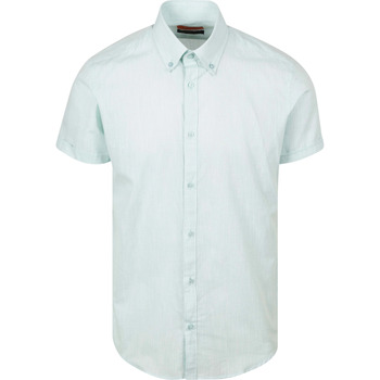Suitable Overhemd Lange Mouw  Korte Mouwen Overhemd Cotton Slub Lichtgroen
