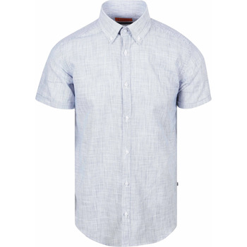 Suitable Overhemd Lange Mouw  Korte Mouwen Overhemd Cotton Slub Streep Blauw
