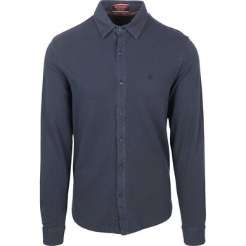 Superdry Overhemd Lange Mouw  Overhemd Vintage Destroy Pique Sailing Navy