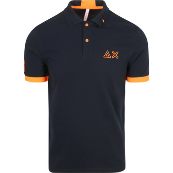 Sun68 T-shirt  Poloshirt Logo Fluo Navy