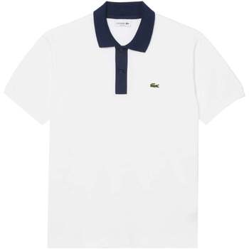 Lacoste T-shirt  Classic Fit Contrast Collar Polo Shirt White/Navy Blue