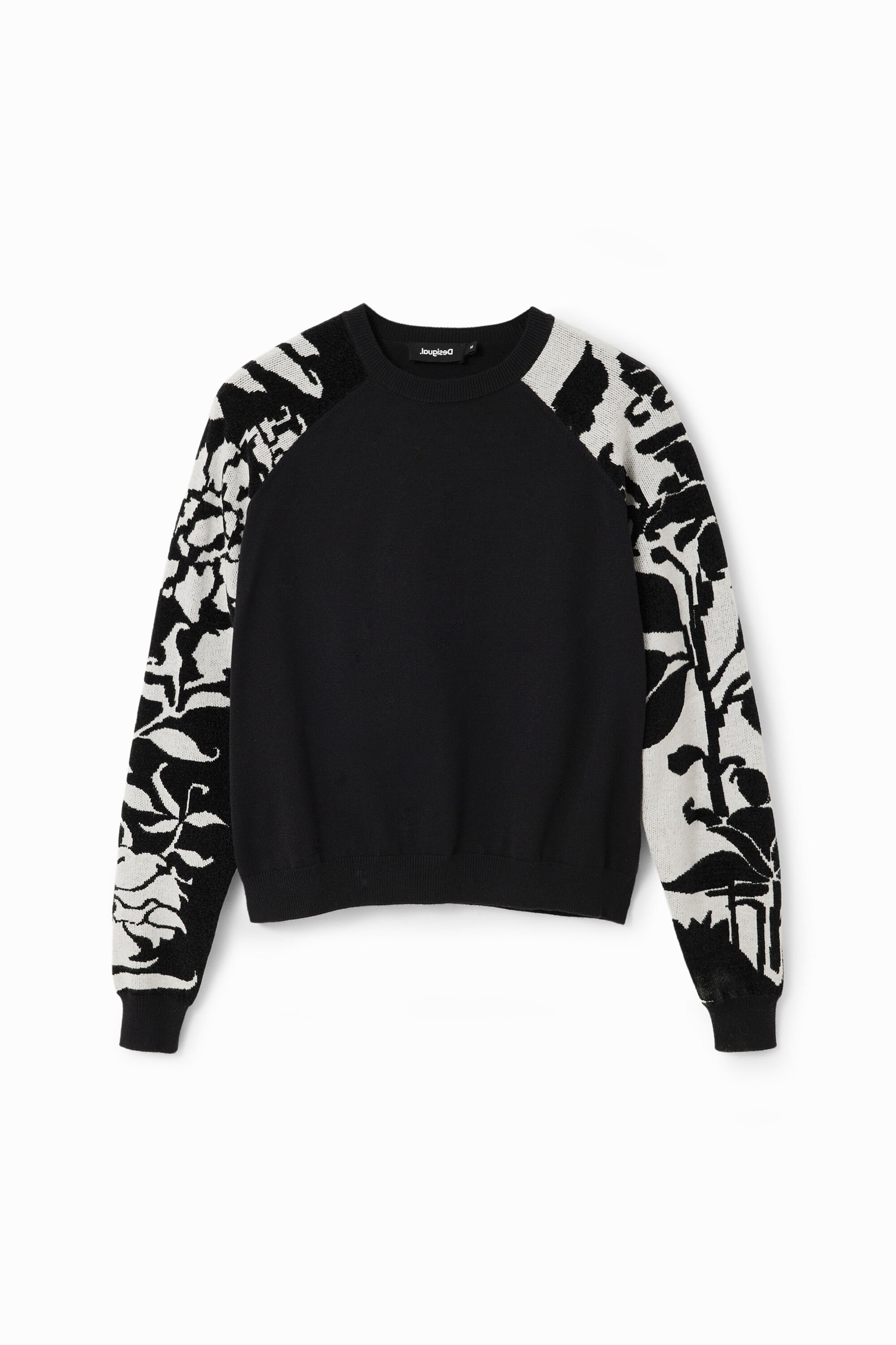 Desigual Gecombineerde trui met bloemen - BLACK