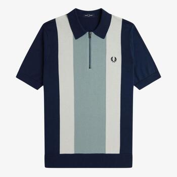 Fred Perry T-shirt  VERTICAL STRIPE ZIP NECK SH