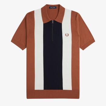 Fred Perry T-shirt  VERTICAL STRIPE ZIP NECK SH