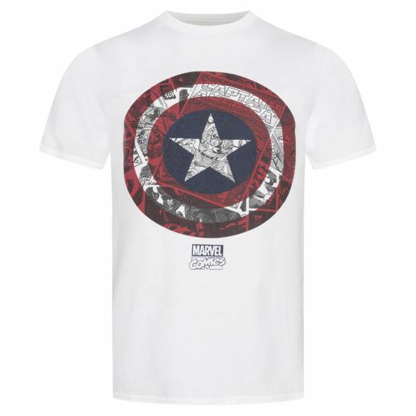 Lizenz Captain America MARVEL Comic Shield Heren T-shirt FBMTS088WHT
