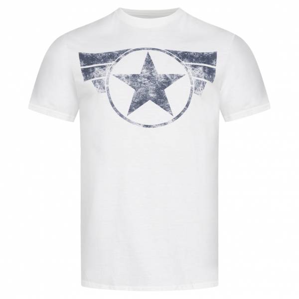 Lizenz Captain America MARVEL-logo Heren T-shirt FAMTS956WHT