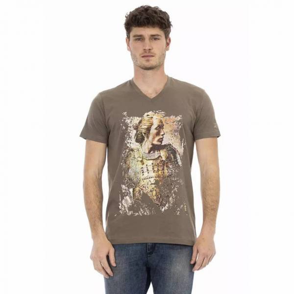 TRUSSARDI Action Heren Conqueror T-shirt met V-hals Bruin 2AT108004