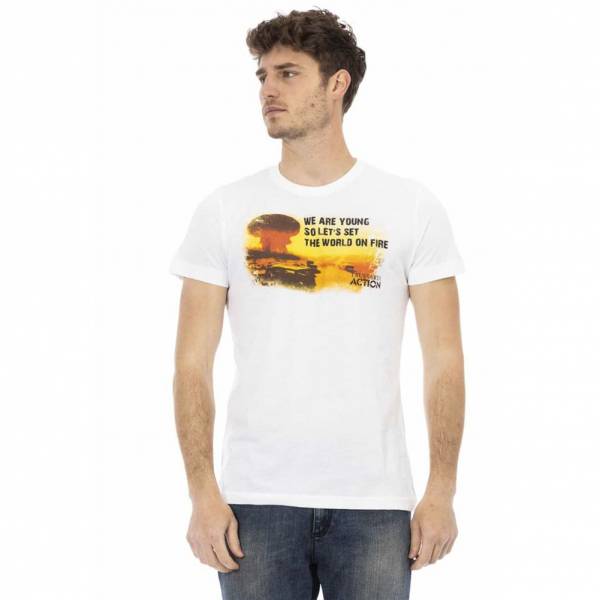 TRUSSARDI Action Heren Young Fire T-shirt Wit 2AT02C001
