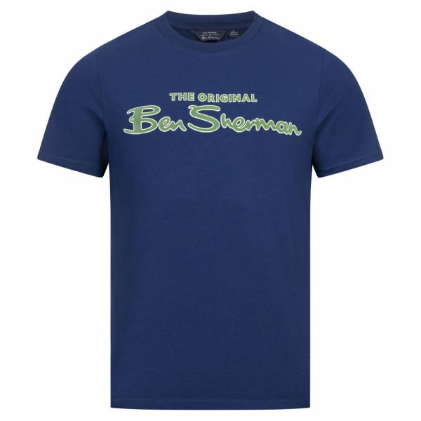 Ben Sherman Flocked Logo Heren T-shirt 0076268-TWILIGHTDENIM