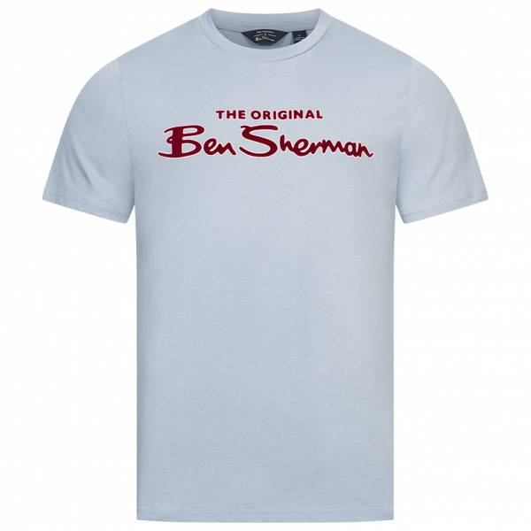 Ben Sherman Flocked Logo Heren T-shirt 0076268N-IJSBLAUW
