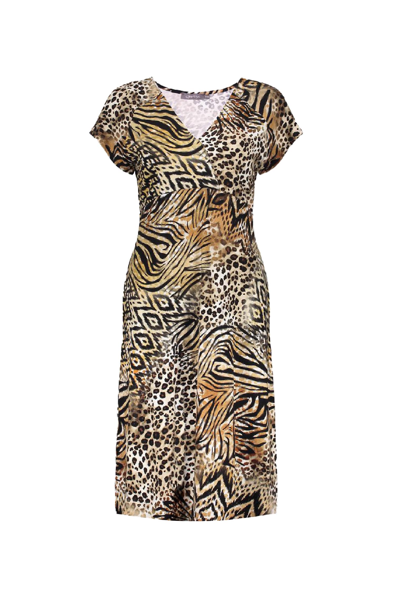 Geisha 57366-60 june dress v-neck short aop
