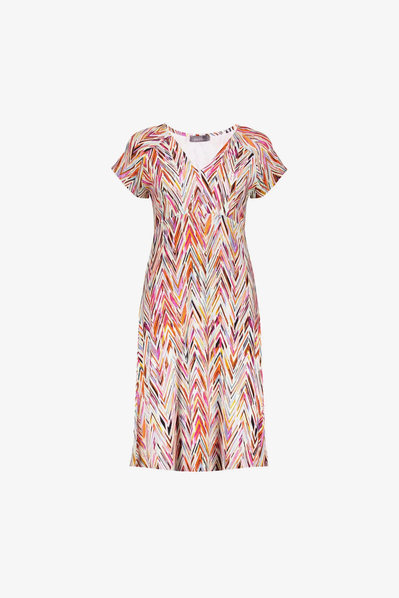 Geisha 57366-60 june 450 dress v-neck short aop pr.03-25-2 red/purple
