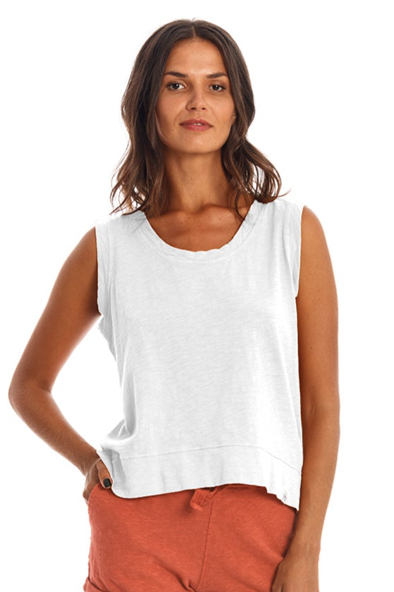 RAVENS VIEW IBIZA Damen vegan Ã„rmelloses Top Ivy WeiÃŸ