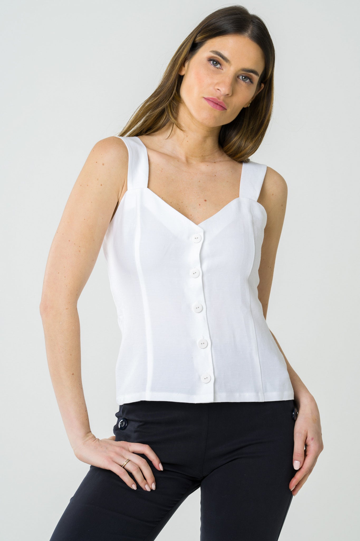 Avani Damen vegan Top Anemone WeiÃŸ