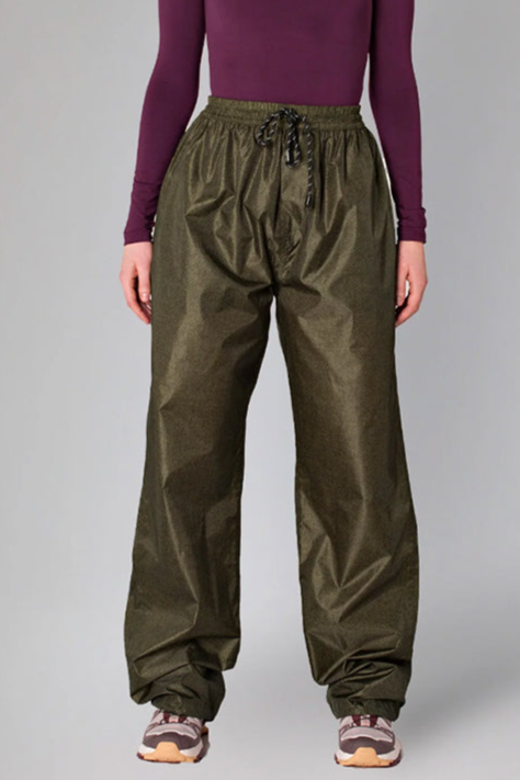 Rainkiss Damen vegan Regenhose Herringbone GrÃ¼n