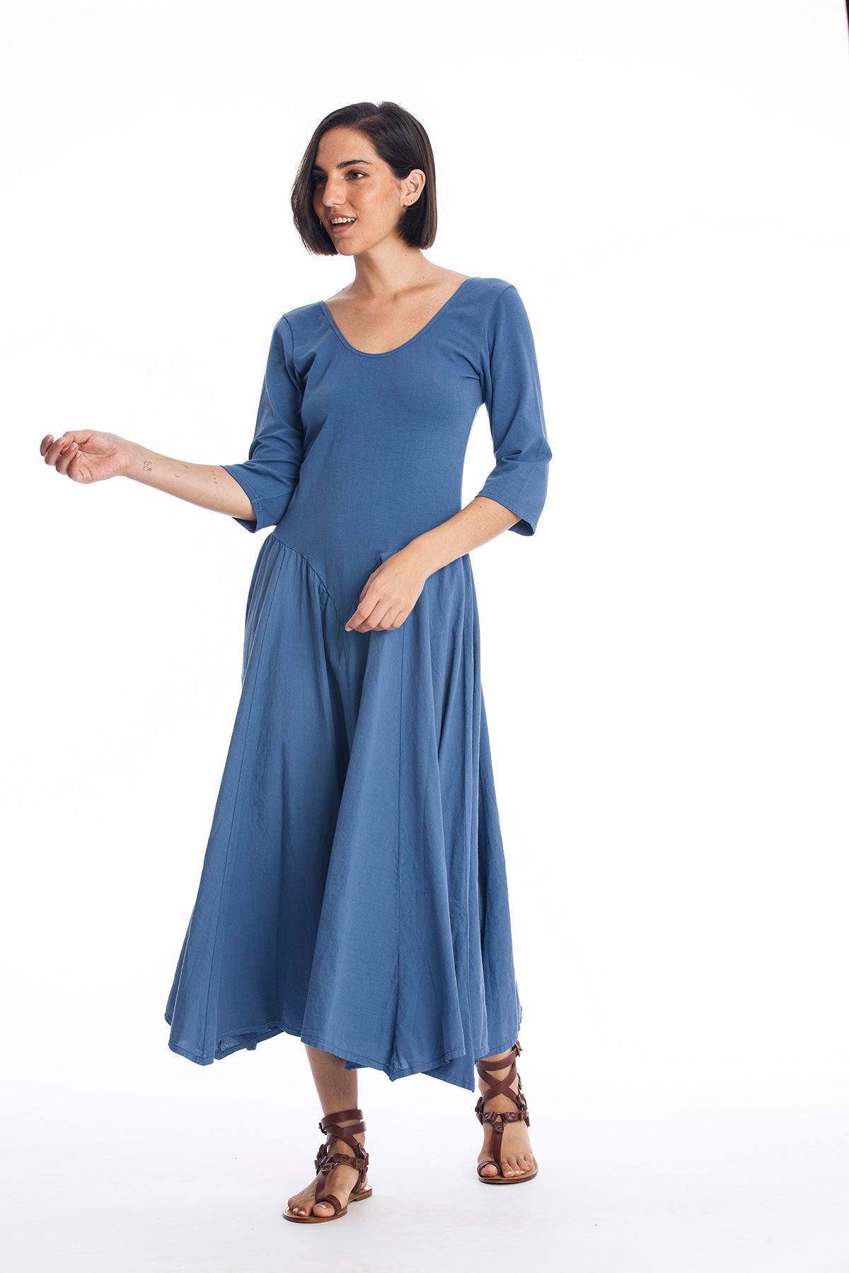 RAVENS VIEW IBIZA Damen vegan Kleid Look Ls Indigoblau