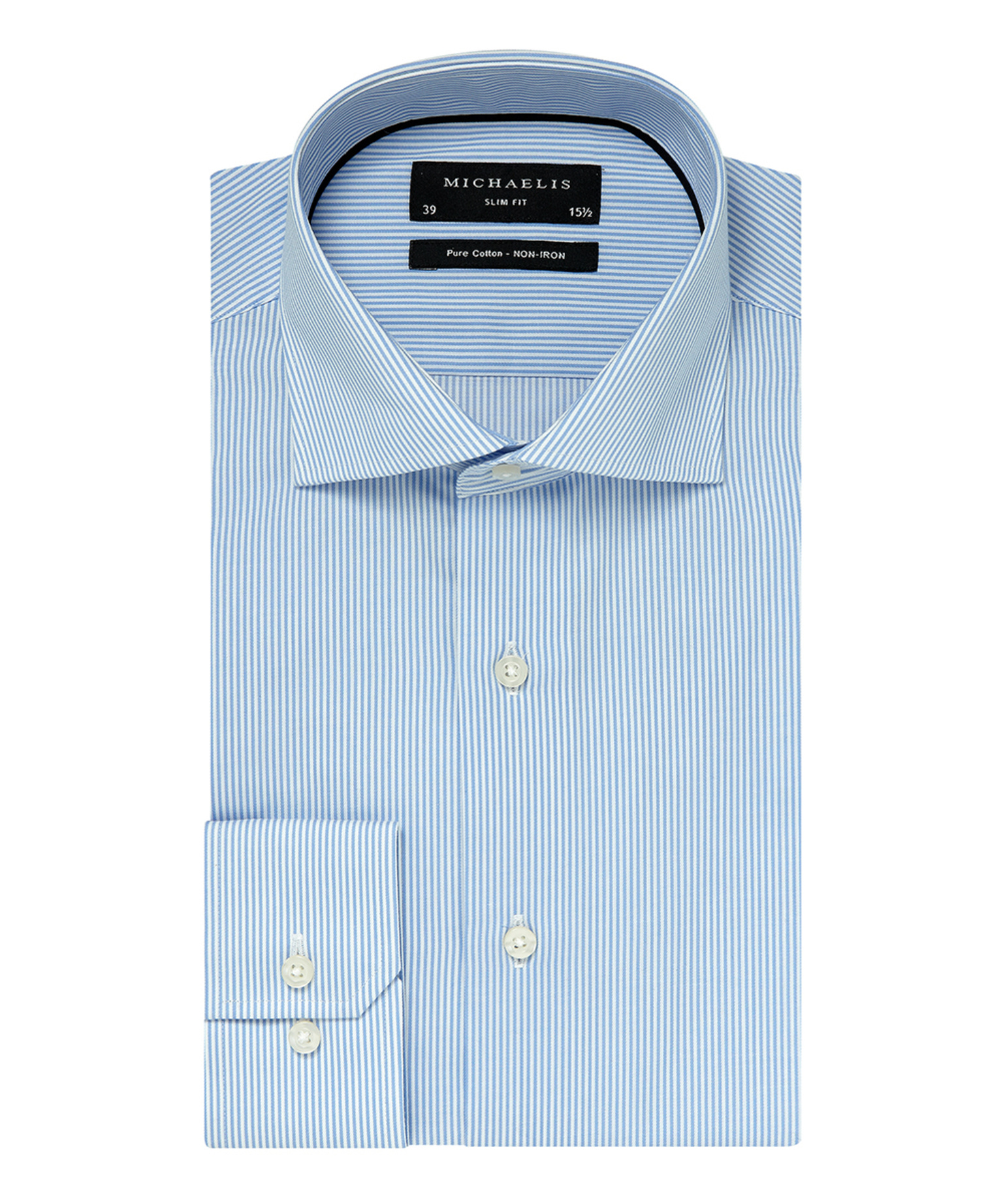 Michaelis Overhemd Mose Slim Fit Cutaway Blue Stripe 