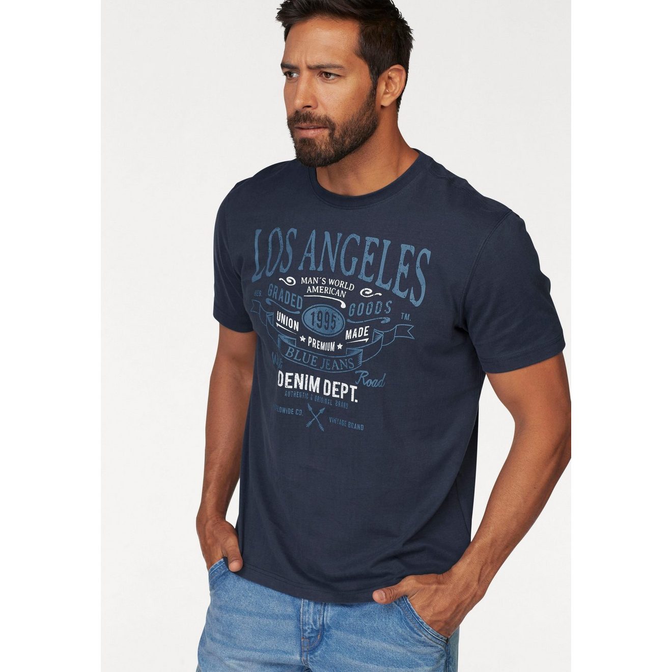 Man's World T-shirt Korte mouwen, met print, ronde hals, van katoen