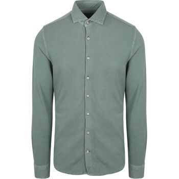 Suitable Overhemd Lange Mouw  Piqué Overhemd Groen
