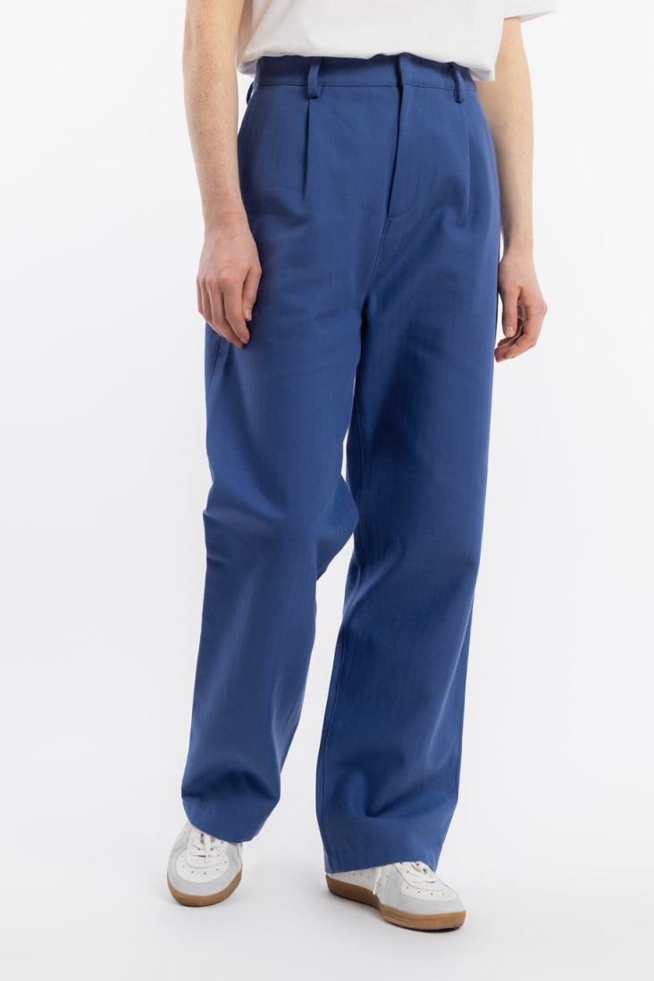 Rotholz Damen vegan Hose Hohe Taille Blau
