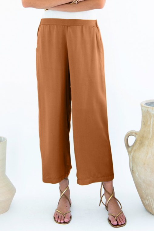 Neu Nomads Damen vegan Hose Cropped Palazzo Carina Caramel