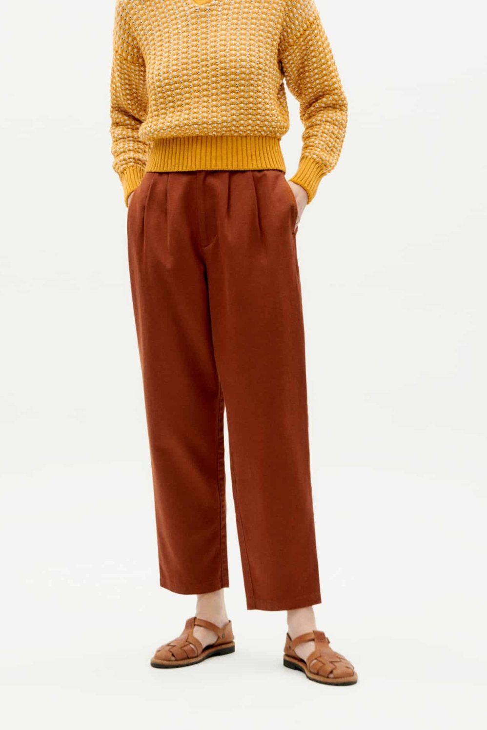Thinking mu Damen vegan Hose Rina Toasted Brown