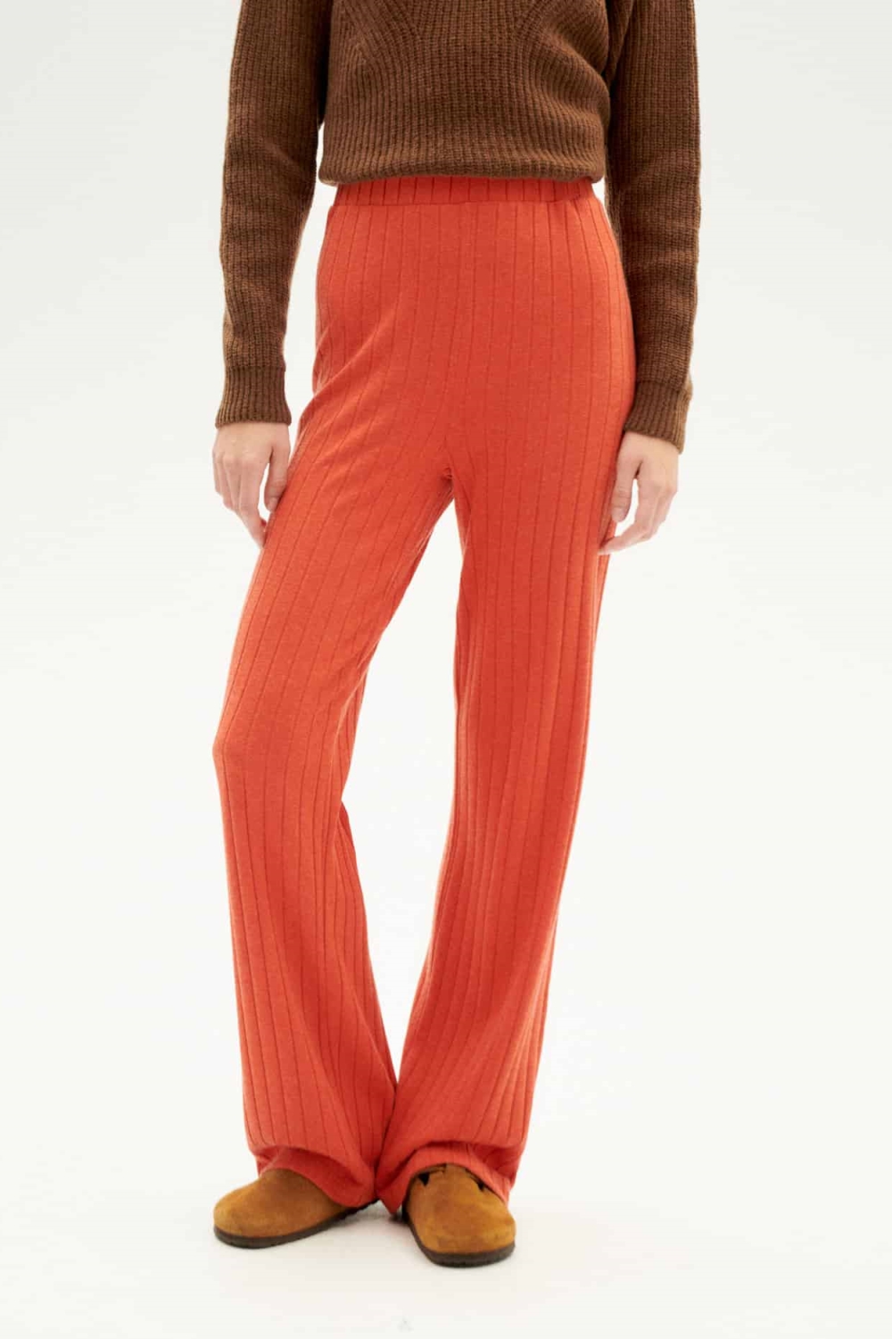 Thinking mu Damen vegan Hose Dalia Orange Sunset