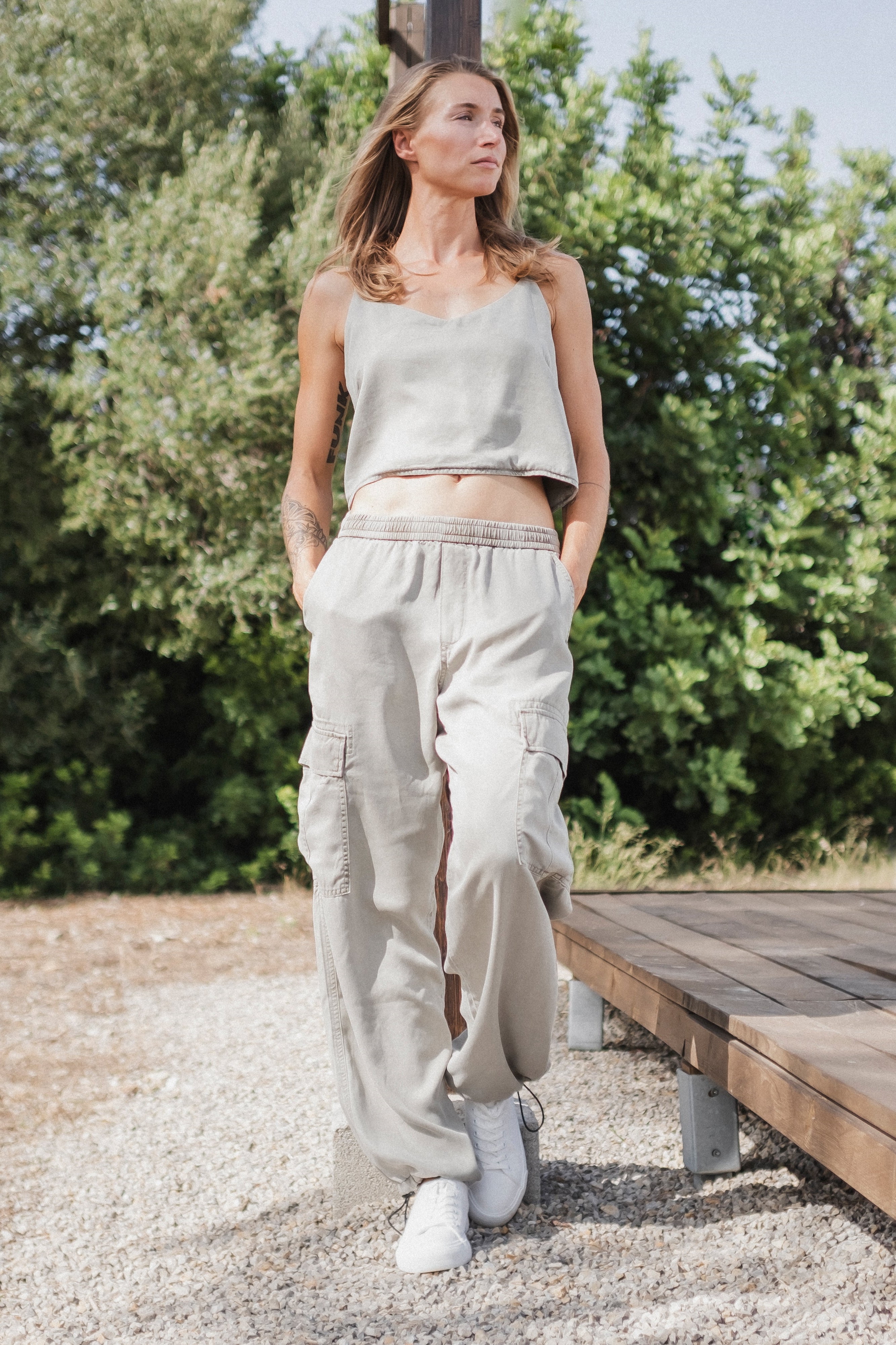 DAWN Damen vegan Cargohose Ray Rock Olive