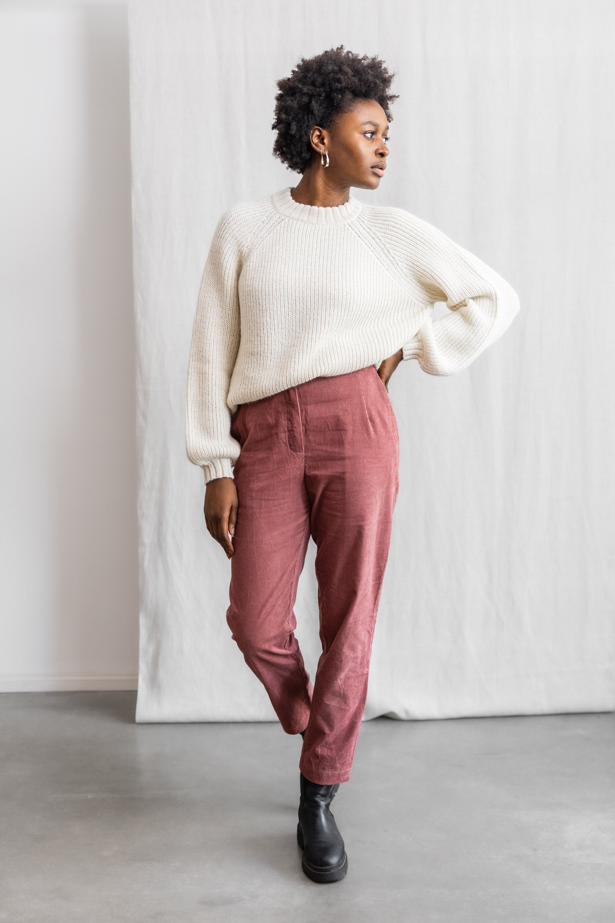 Jyoti Fair Works Damen vegan Hose Suhrut Alt Rosa