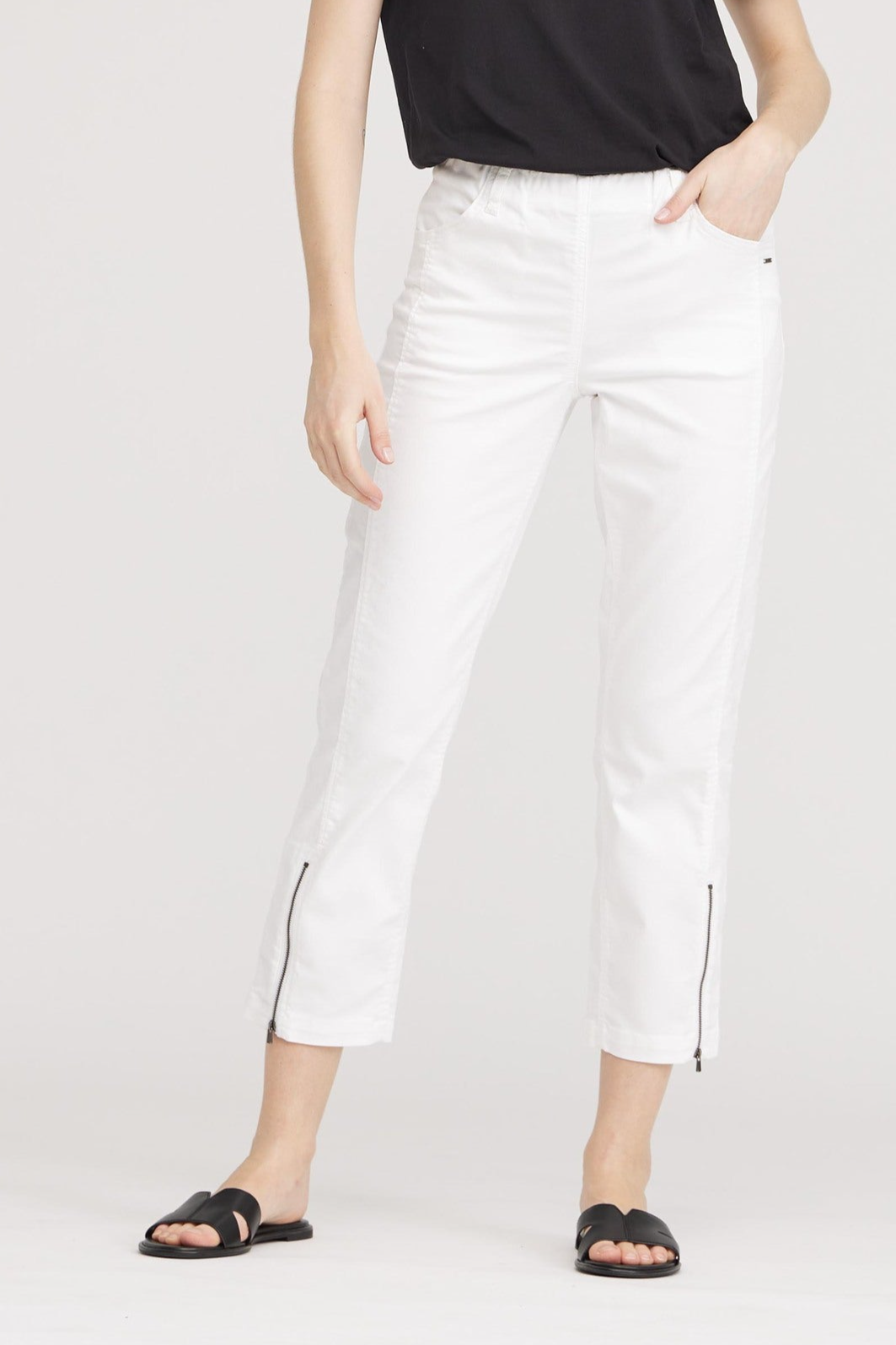 LAURIE Damen vegan Hose Regular Crop Piper WeiÃŸ