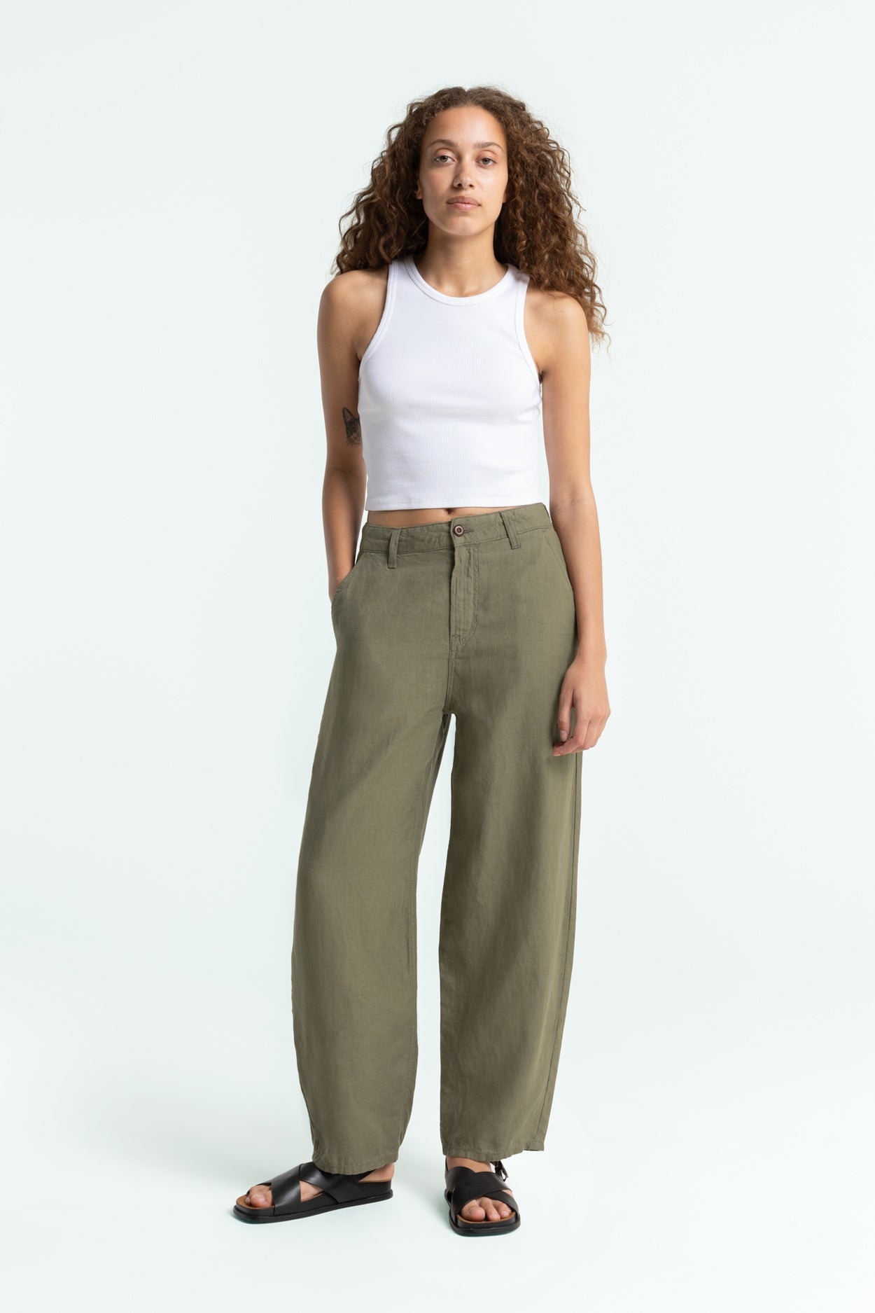 Kings Of Indigo Damen vegan Hose Leila Bungee Cord GrÃ¼n