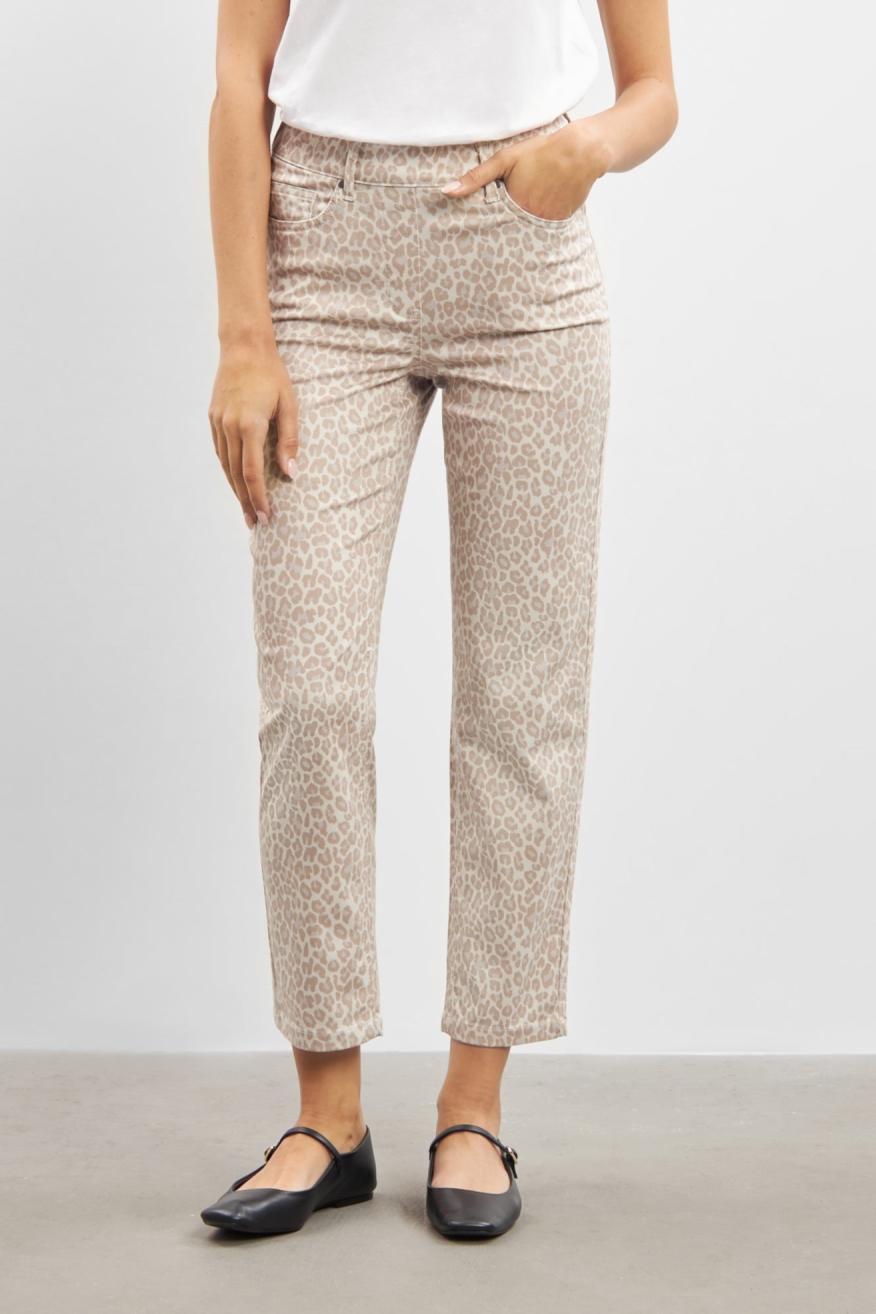 LAURIE Damen vegan Hose Hannah Regular Xsl Birch Leopard