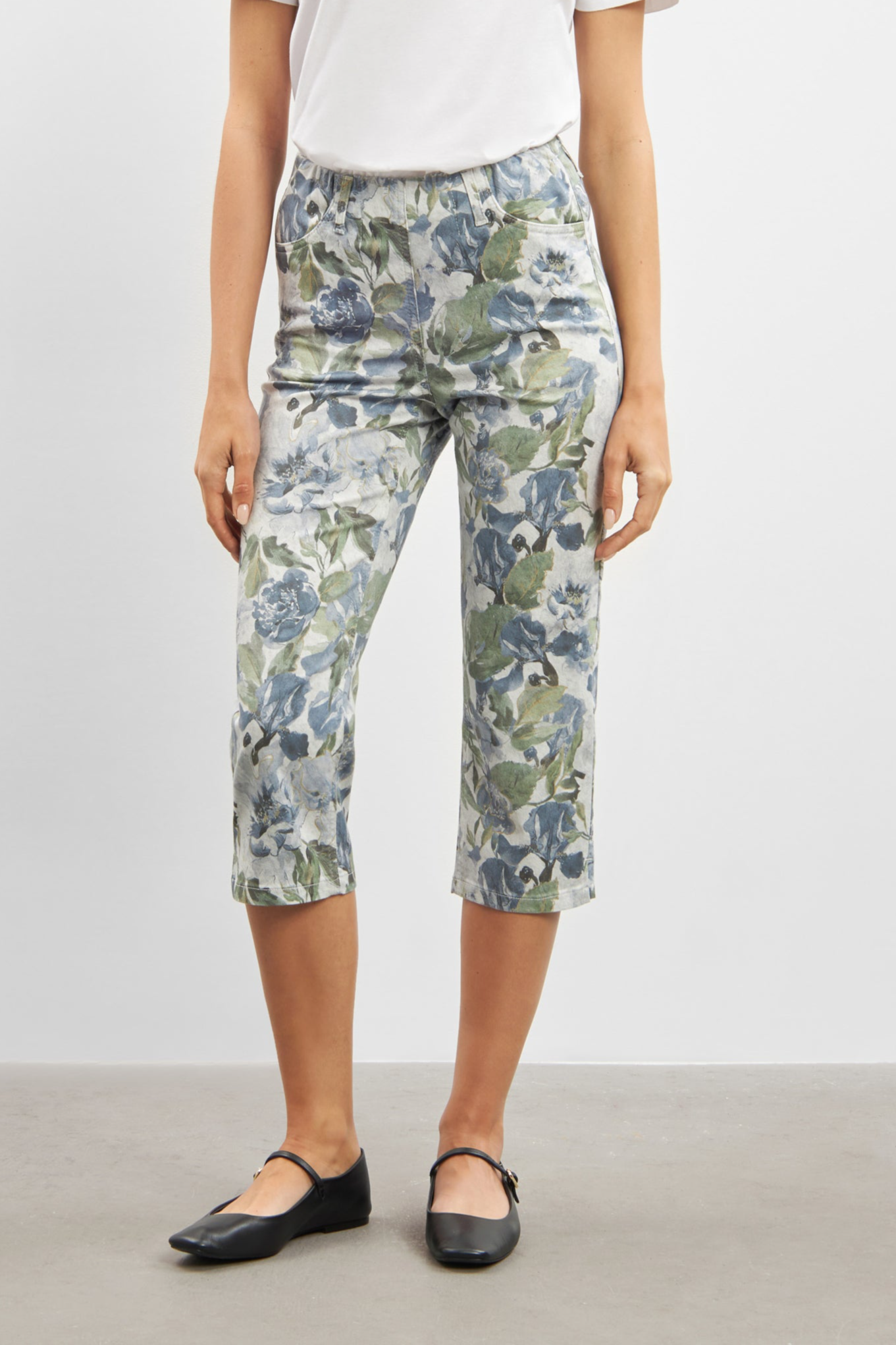 LAURIE Damen vegan Hose Kelly Regular Capri Ml Dove Flower