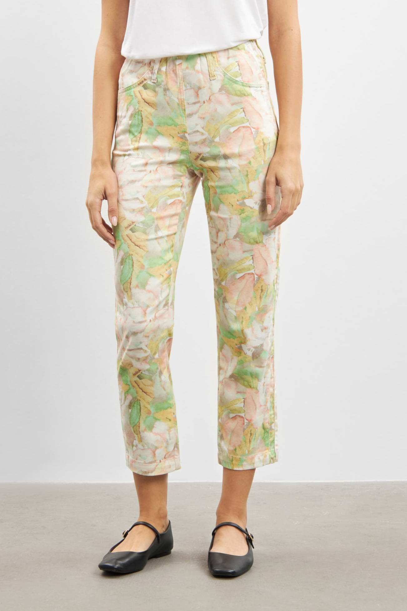 LAURIE Damen vegan Hose Patricia Pure Regular Crop Rose Watercolour