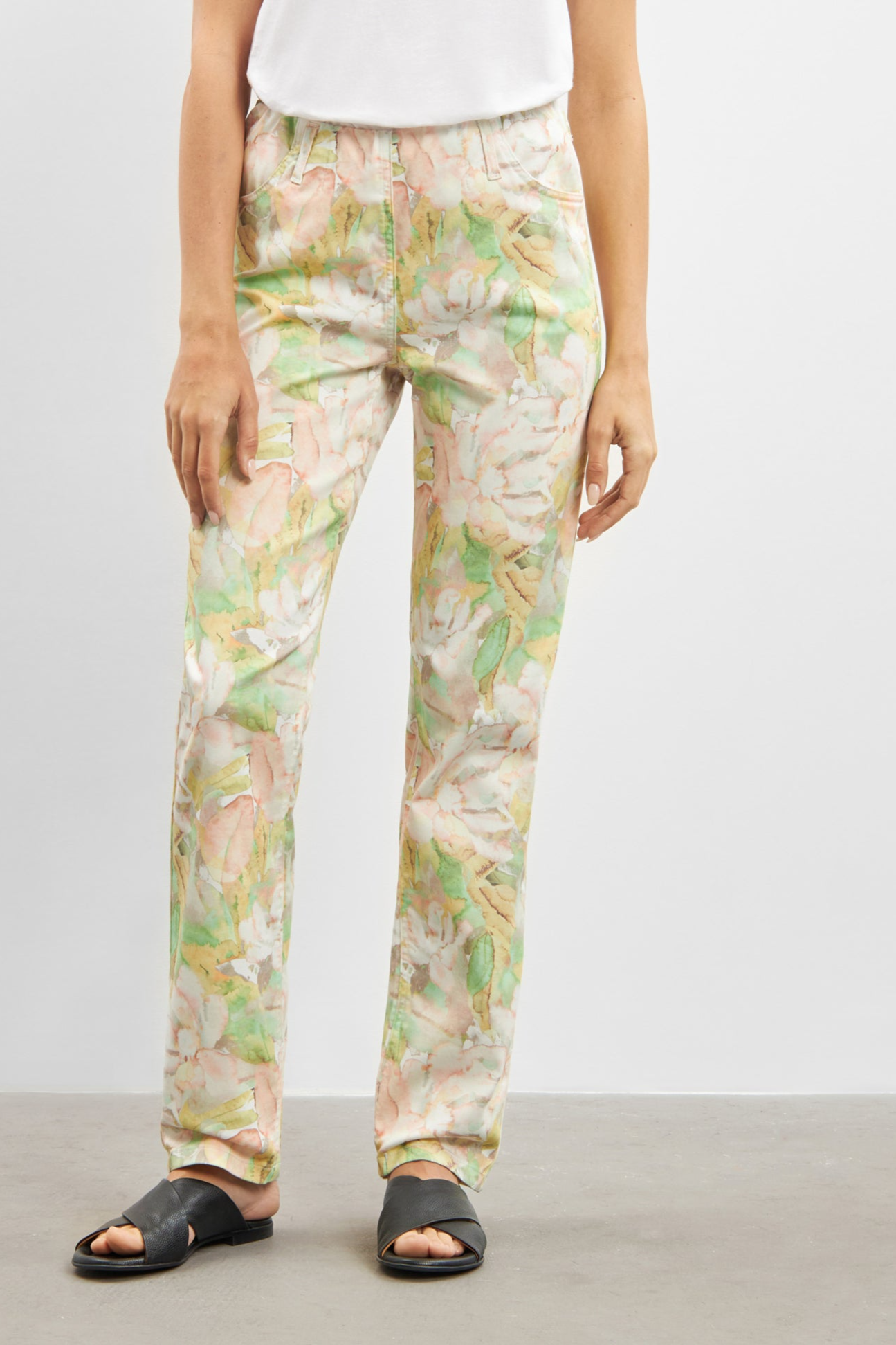 LAURIE Damen vegan Hose Kelly Regular Ml Rose Watercolour