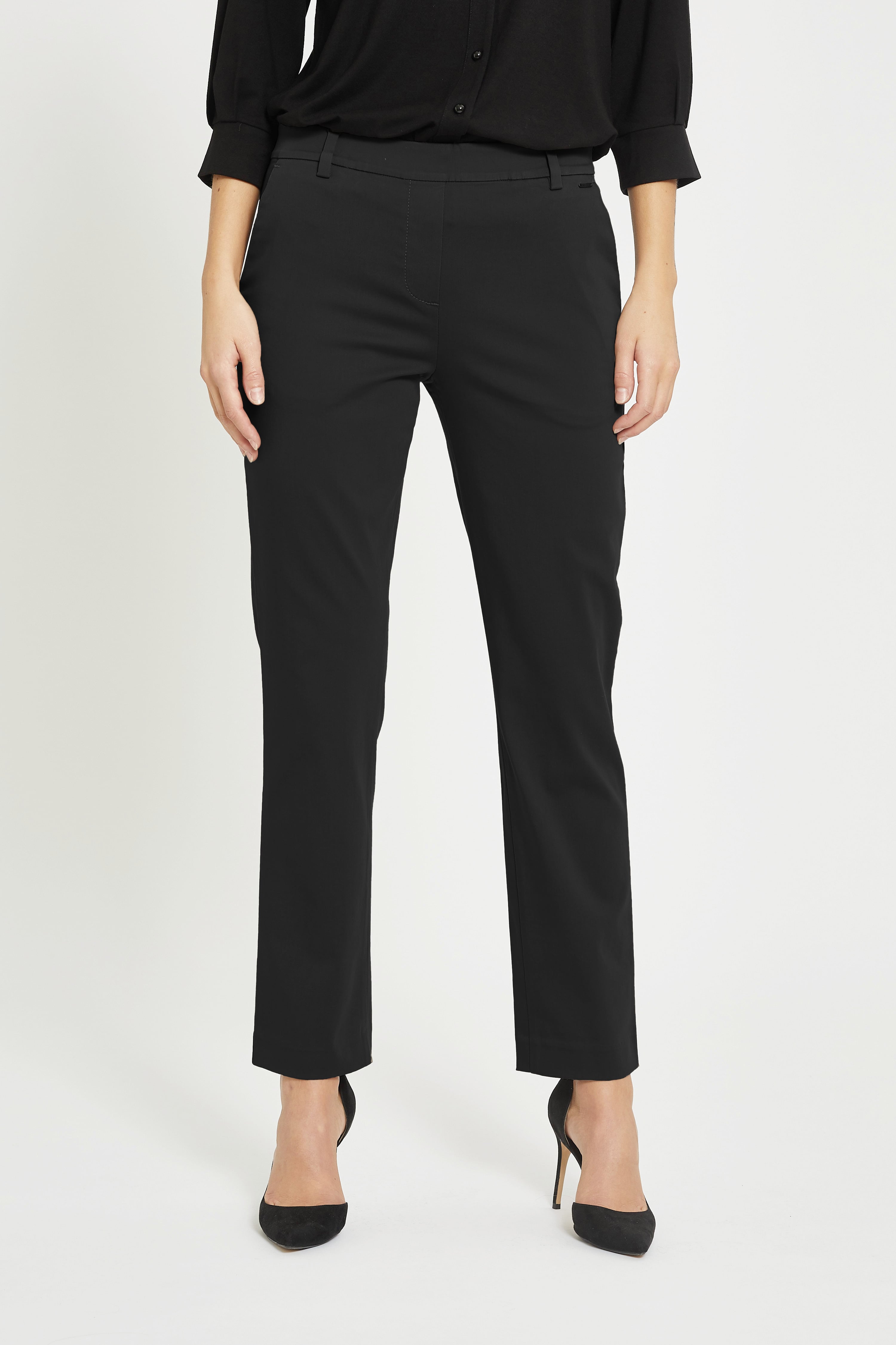 LAURIE Damen vegan Hose Galina Regular Sl Schwarz