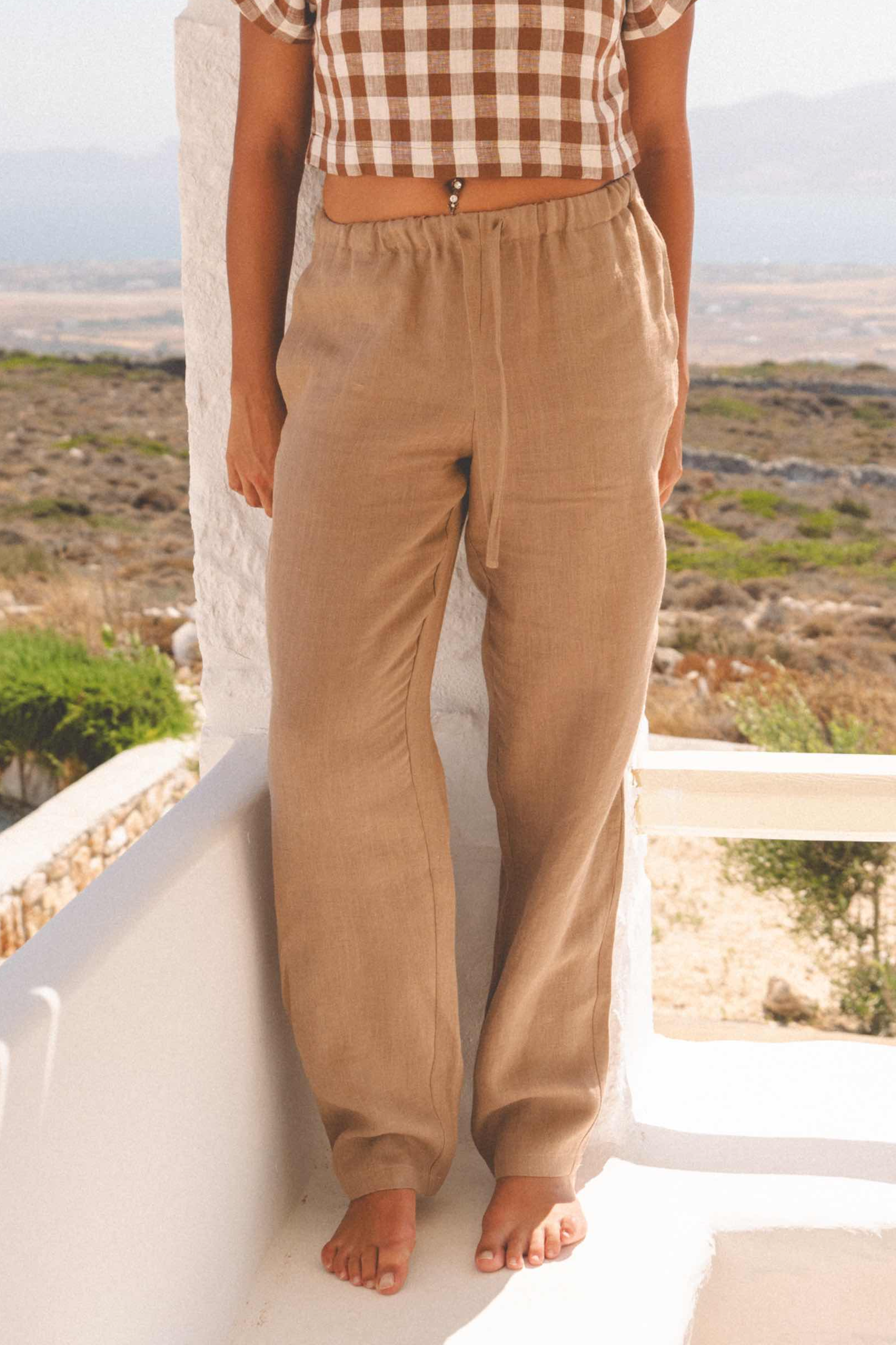 AmourLinen Damen vegan Hose Malmo Rosy Brown