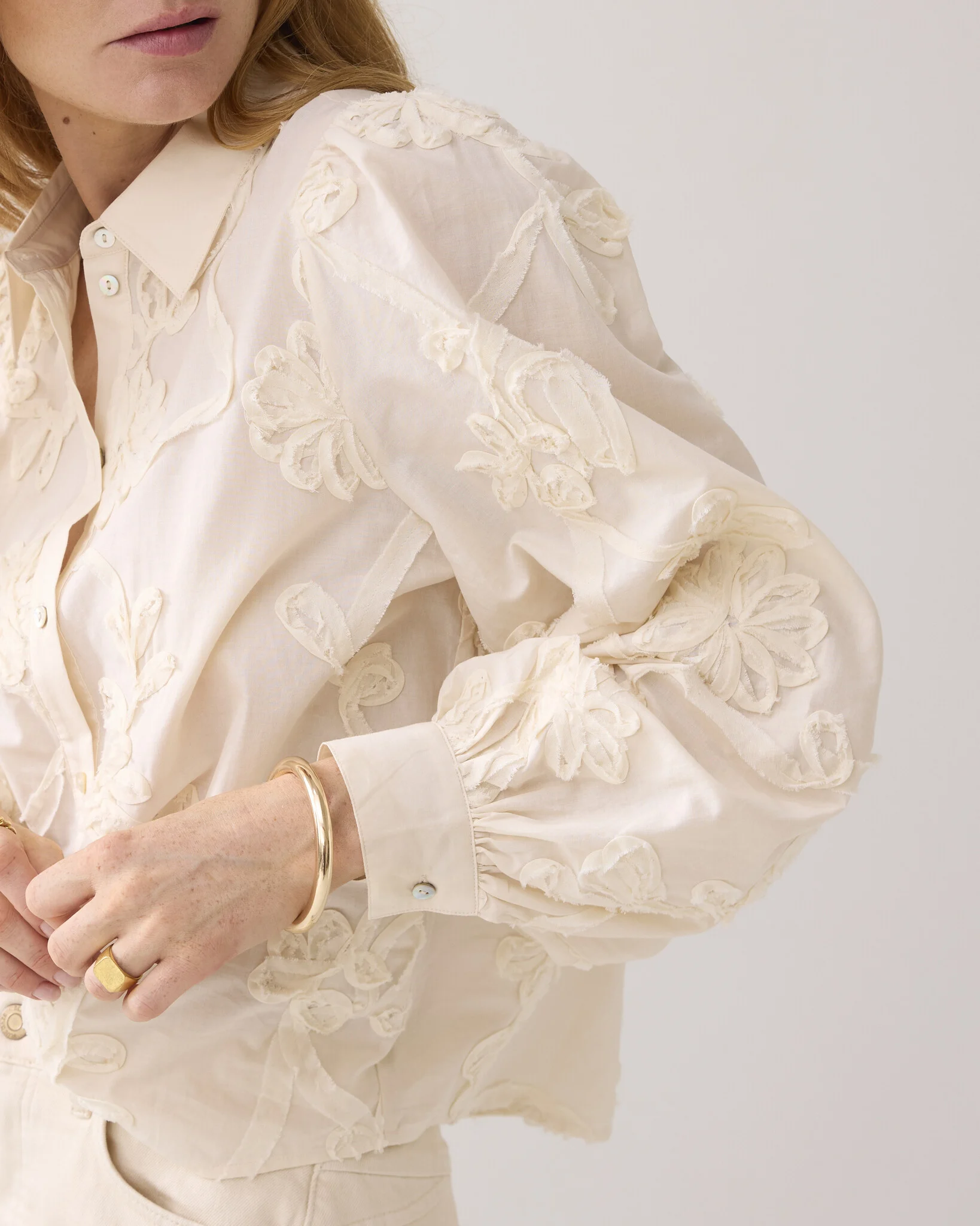 Summum 2s3327-12292 122 blouse tape pattern voile ivory