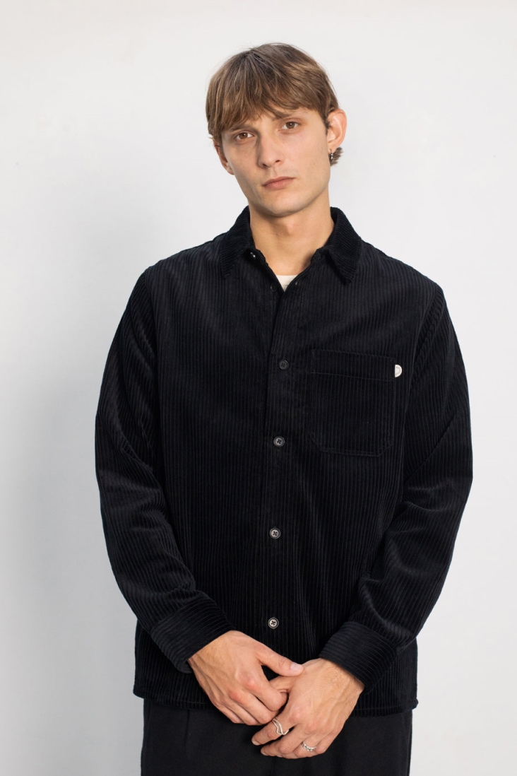 Rotholz Herren vegan Shirt Cord Schwarz