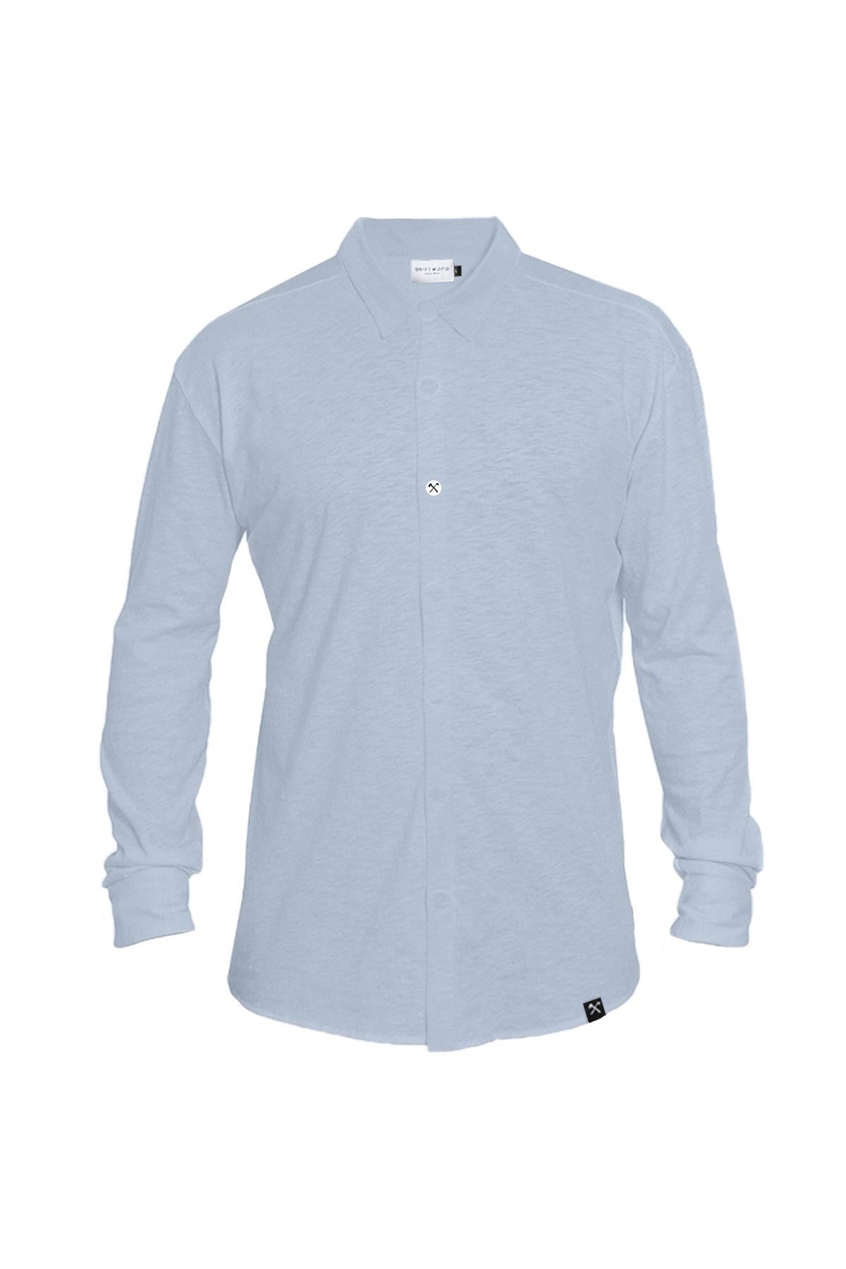 The Driftwood Tales Herren vegan Hemd - Hellblau